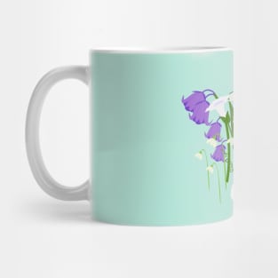 Bunny Silhouette and Spring Wildflowers Mug